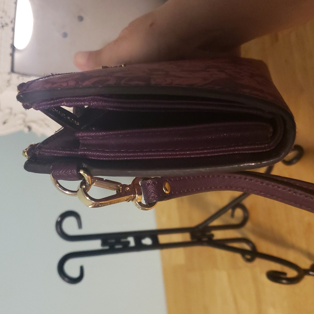 Michael Kors Jet Set Double Zip Wristlet Plum Color Design (#54) - Picture 5 of 13